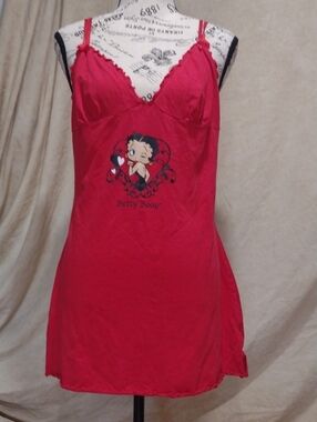 Betty Boop Red Chemise with Graphics